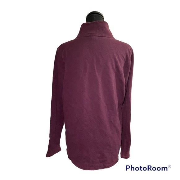 Pink by Victoria's Secret Burgundy and Hot Pink Half Zip Pullover - Picture 3 of 7